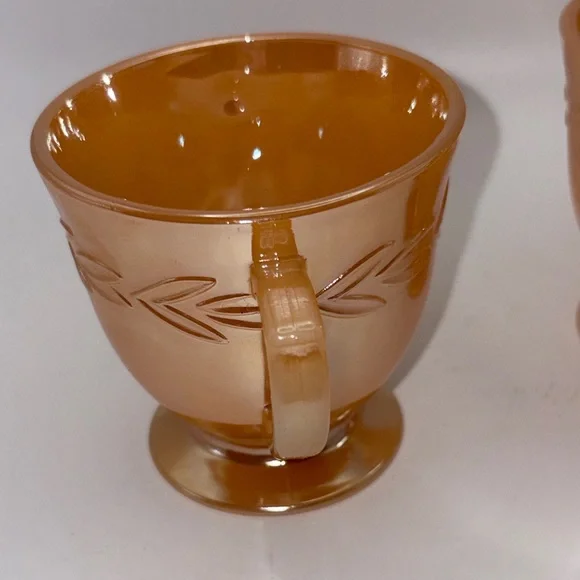 🍑 Vintage Fire King Peach Luster Cream & Sugar Set 🍑 - Picture 11 of 12